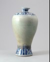 Blue-and-white vase with green glaze