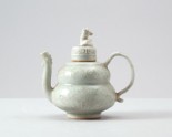 White ware ewer and lid with floral decoration