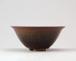 Black ware tea bowl with 'hare's fur' glazes (LI1301.268)