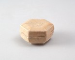 White ware hexagonal box and lid with floral decoration (LI1301.292)