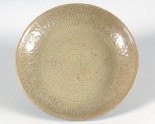 Greenware dish with peony decoration