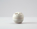 White ware incense box and lid with floral decoration