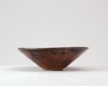 Black ware tea bowl with prunus under a crescent moon