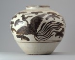 Cizhou type jar with a dragon and phoenix