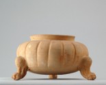 Greenware incense burner with feet in the form of animal paws