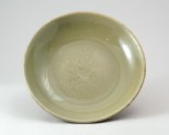 Greenware dish with lotus decoration