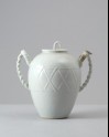 White ware ewer with basket-weave decoration