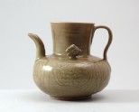 Greenware ewer with peony decoration amid waves (LI1301.69)