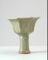 Greenware octagonal stem cup with floral decoration (LI1301.86)