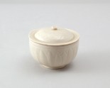 White ware bowl and lid with lotus petal decoration