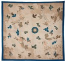 Silk hanging or tablecloth with pearl, stylized clouds, and four kirin, or horned creatures