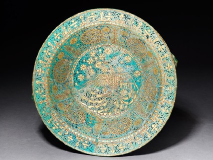 Bowl with eagle, arabesques, and kufic inscriptiontop
