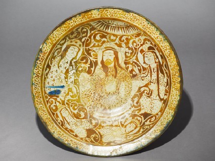 Dish with seated figure, a ruler or prince, and four womentop