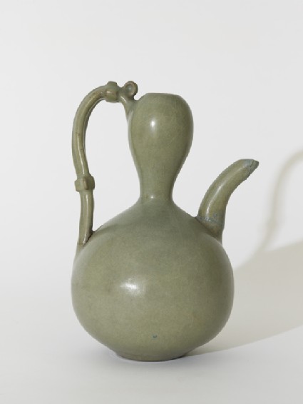 Greenware ewer in double-gourd formside