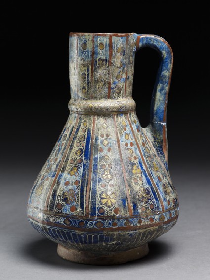 Jug with floral and geometric decorationside