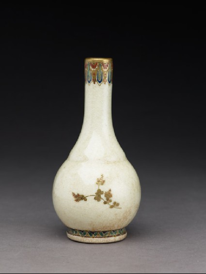 Satsuma vase with chrysanthemums and floral scrollsfront