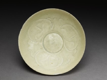 White ware bowl with stylized floral decorationtop