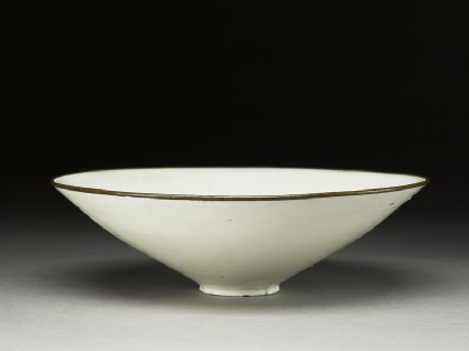 White ware bowl with floral decorationoblique