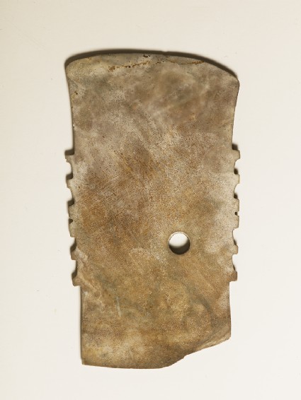 Notched ceremonial blade in imitation of a functioned axeside