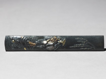 Kozuka, or knife handle, with an oni carrying the Wisteria Maidenfront