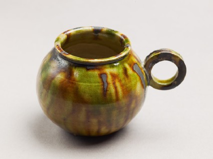 Cup with handle and three-colour glazeoblique