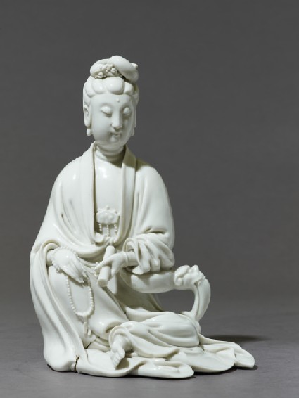 Dehua ware figure of the bodhisattva Guanyinside