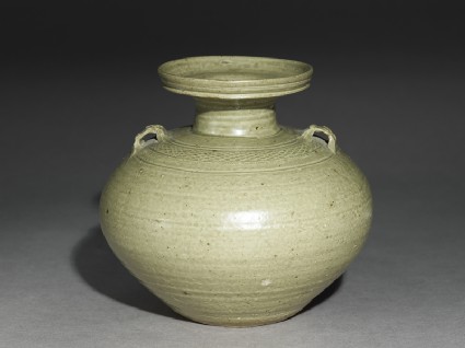 Greenware vase, or hu, with impressed decorationoblique