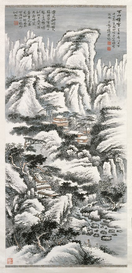 Ten Thousand Mountains in Snowfront, painting only