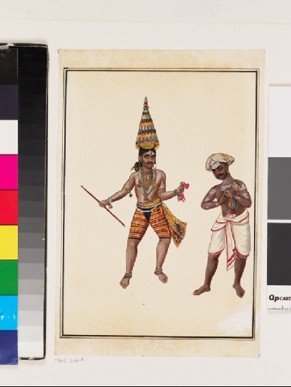 Pair of male temple dancersfront