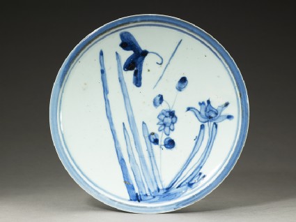 Plate with butterfly and flowerstop