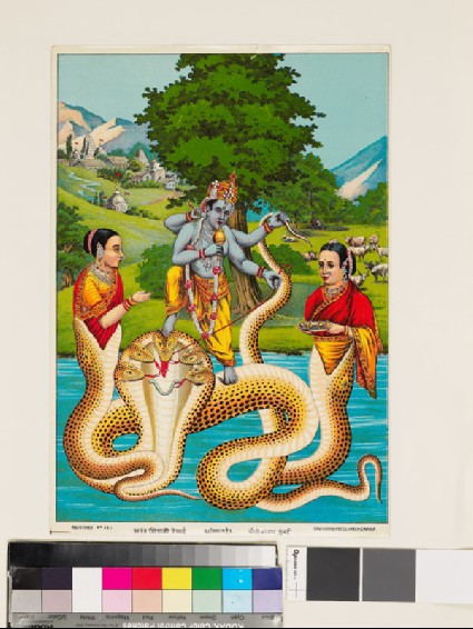 Krishna Kaliyamardana killing the serpent Kaliya in the Jumna Riverfront