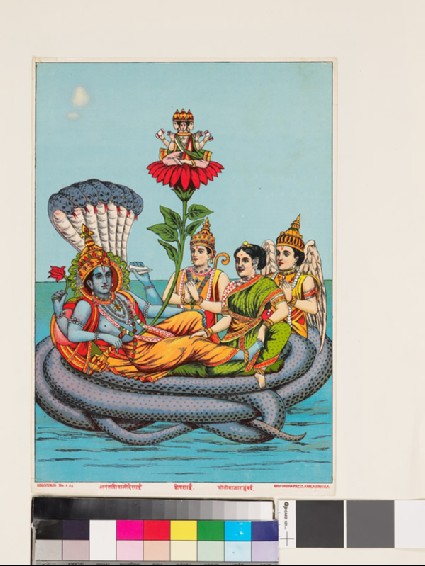 Vishnu reclining on the serpent Sheshafront