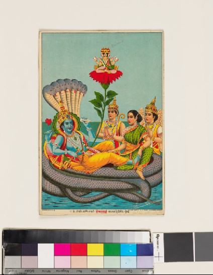 Vishnu reclining on the serpent Sheshafront