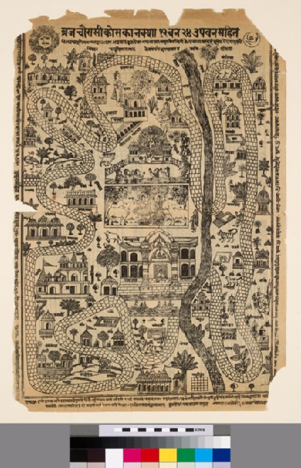 Recto: Pilgrim map of Mathura
Verso: Astronomical or astrological tablesfront