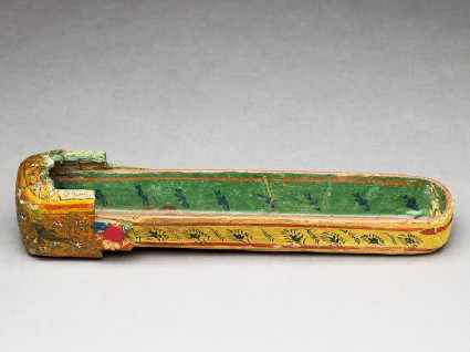 Tray from a qalamdan, or pen box, with birds and flowersoblique