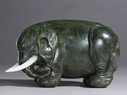 Jade figure of an elephantside