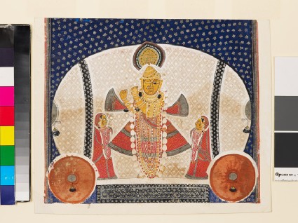 Krishna as Shrinathji playing a flutefront