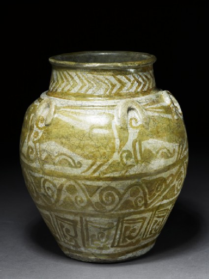 Jar with animal friezeoblique