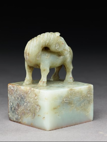 Jade seal surmounted by a horseside