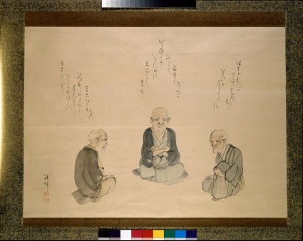 Three old men thinking about deathdetail