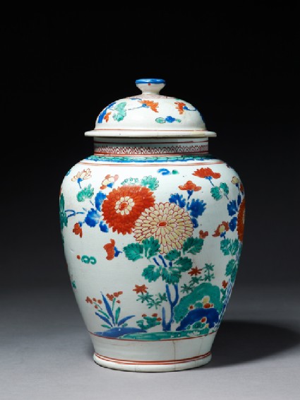 Baluster jar with flowersside