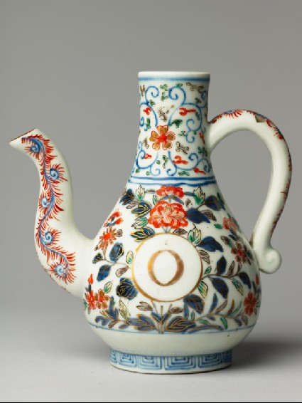 Ewer with formal flower spraysside