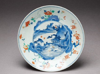 Plate with river scenetop