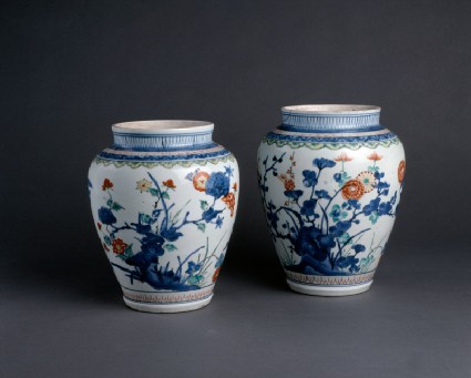 Baluster jar with floral decorationgroup