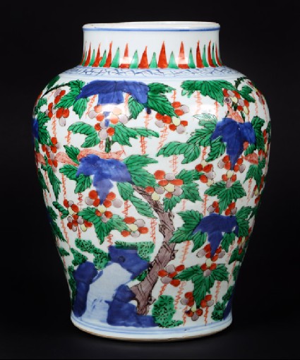 Jar with vines and tree shrewsfront