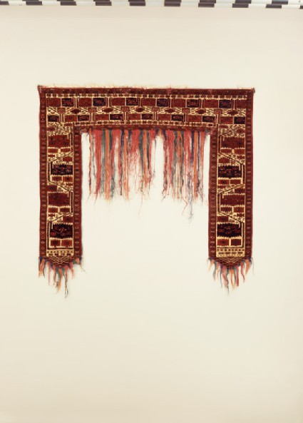 Tent door surround, or kapunuk, with rectangular saw-edged medallionsfront