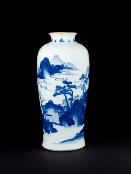 Blue-and-white vase with cloudy landscapefront