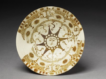 Bowl with human-faced suntop