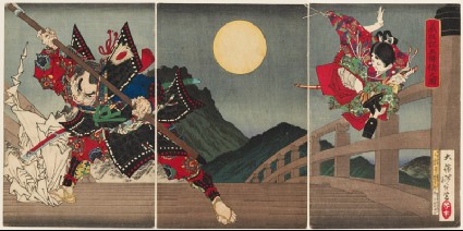 Yoshitsune and Benkei at Gojō Bridgefront