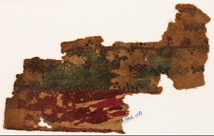 Textile fragment with quilted bandsfront